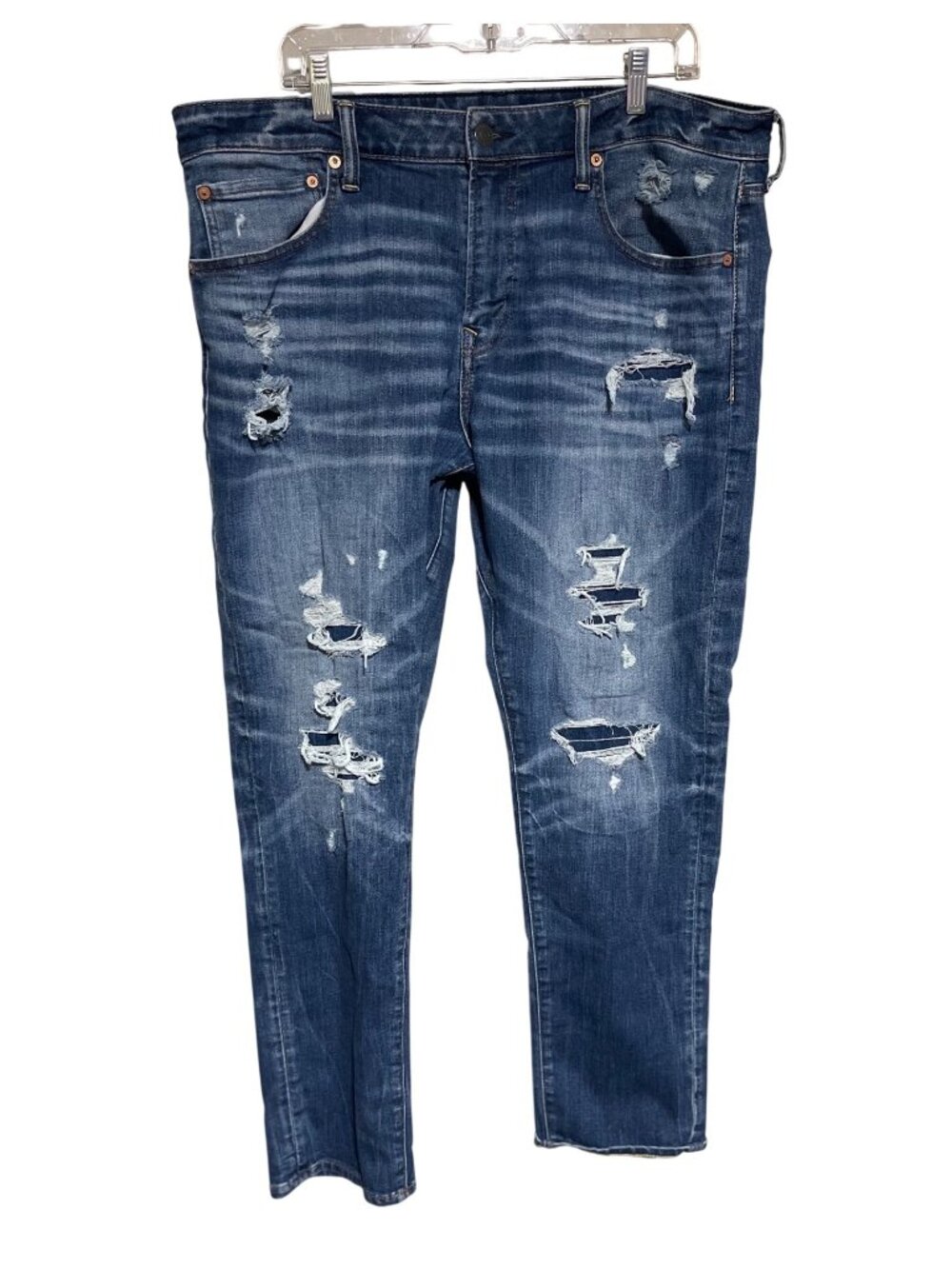American Eagle Airflex Move-Free Athletic Fit Distressed Jeans Mens 36 Grunge
